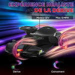 Kart électrique pour enfant 12V, karting enfant, vitesse réglable 3-8 km/h, mode de dérive, 90 x 53 x 99 cm, noir