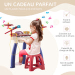 Ensemble de musique 2 en 1 pour enfant piano et batterie électronique avec micro et tabouret