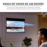 Écran vidéoprojecteur 100 Pouces, 16:9 4K HD écran de projection motorisé et électrique, écran de projection tv et home cinéma, montage mural ou plafond, panneau de commande et télécommande