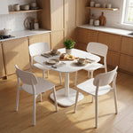 Tavolo da pranzo per 4 persone, tavolo da cucina quadrato in stile moderno con piano effetto legno, 70 x 70 cm, bianco
