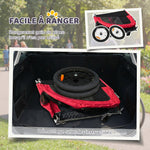 Remorque Vélo Chien 2-en-1 pour Chien Moyen avec Suspension, Pneus à Dégagement Rapide, Réflecteurs, 160x71x101cm, Rouge