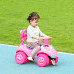 Voiture Porteur pour Enfants, Véhicule à Pousser avec Klaxon, Lumières, Musique, Volant, Rangement Sous le Siège, Rose