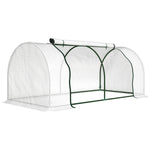 Serre de jardin mini serre serre à tomates 2 x 1 x 0,8 m porte zippée bâche PE acier blanc