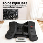 Gilet lesté 8 kg veste lestée respirant avec sangles réglables et bandes réfléchissantes en sable de fer 43 x 33 cm noir