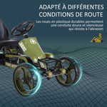 Vélo et véhicule pour Enfants Kart à pédales siège réglable Frein Manuel Roues AR EVA Acier Vert Noir