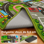 Tapis de jeu pour bébé, tapis de sol antidérapant, motif de route de la ville, 200 x 150 cm, multicolore