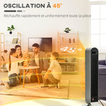 Oscillerende ventilatorkachel 1100/2200 W - mini PTC-keramische radiator - afstandsbediening inbegrepen - zwarte bijverwarming