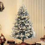 Sapin de Noël Artificiel 180 cm lumineux LED 793 Branches enneigées grand réalisme support en acier pliable Vert