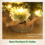 Sapin de Noël artificiel 60 cm, mini arbre de Noël de table floqué avec 35 LED, pommes de pin, fonctionne à piles, vert