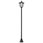 Luminaire extérieur lampadaire sur pied solaire lampadaire lanterne classique LED 60 Lm max. dim. 26L x 26l x 177H cm noir