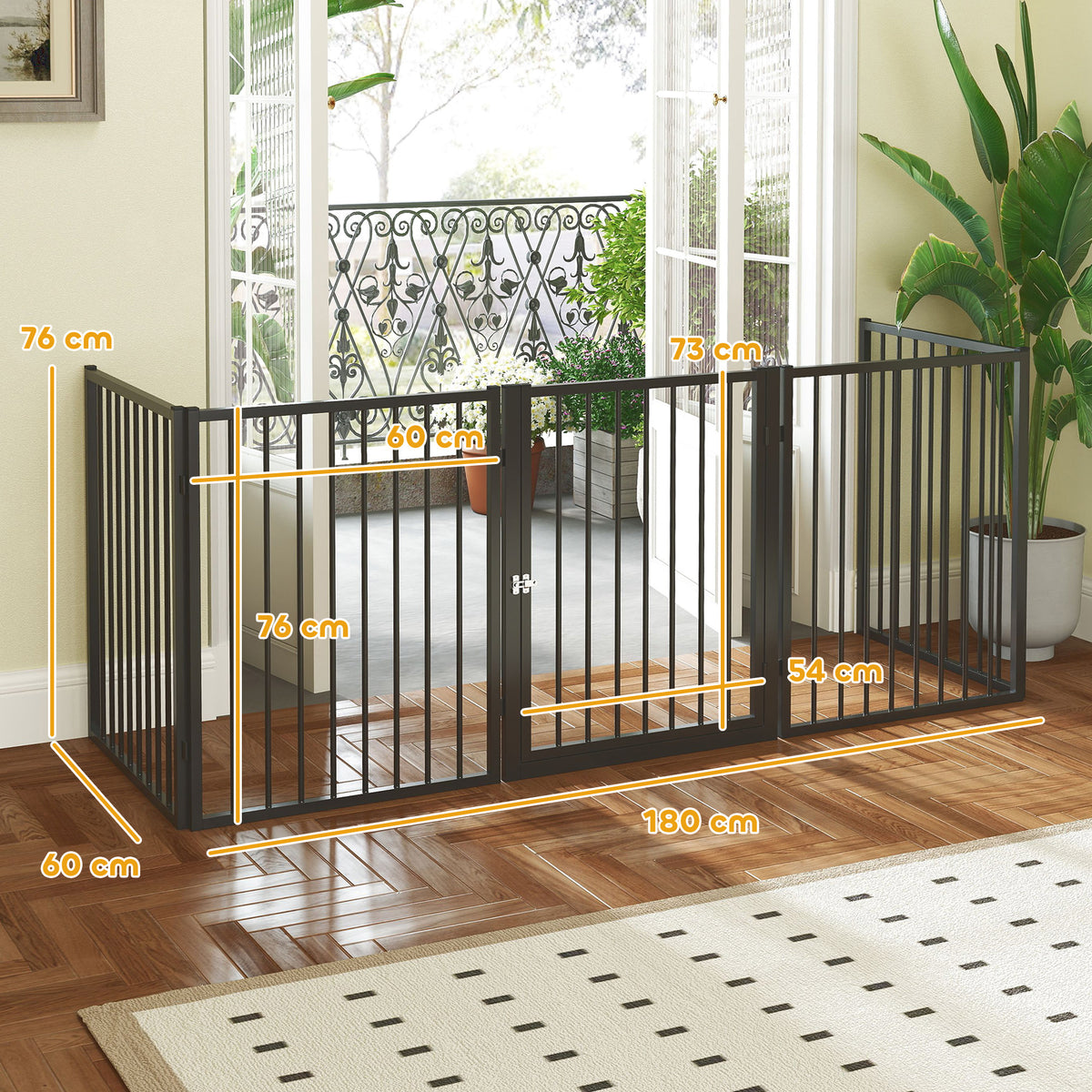 Parc pour chien, parc pour animaux, 5 panneaux, clôture portable pliable, sécurisé, noir