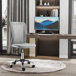Chaise de Bureau Ergonomique, Fauteuil de Bureau, Hauteur Réglable, Piètement Chromé, Pivotant 360°, Revêtement Maille, Gris