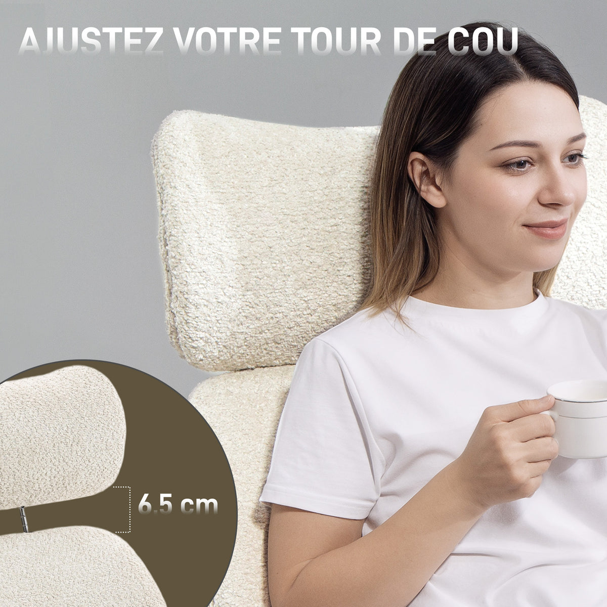 Chaise bureau ergonomique, fauteuil de bureau pivotant, hauteur réglable, appui-tête réglable, fonction bascule, gris