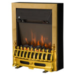 Cheminée électrique Effet de Flamme Style néo rétro Thermostat 1000-2000 W Noir Or