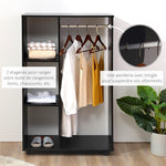 Armoire penderie Armoire de Rangement Mobile Panneaux de Particules Noir
