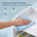 Meuble rangement enfant, bibliothèque enfants avec 8 compartiments et étagère supérieure, 104 x 29 x 101,5 cm, blanc