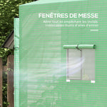 Serre de jardin adossée murale serre à tomate 2 Portes zippées enroulables, 1 fenetre, dim. 200L x 80l x 200/180H cm