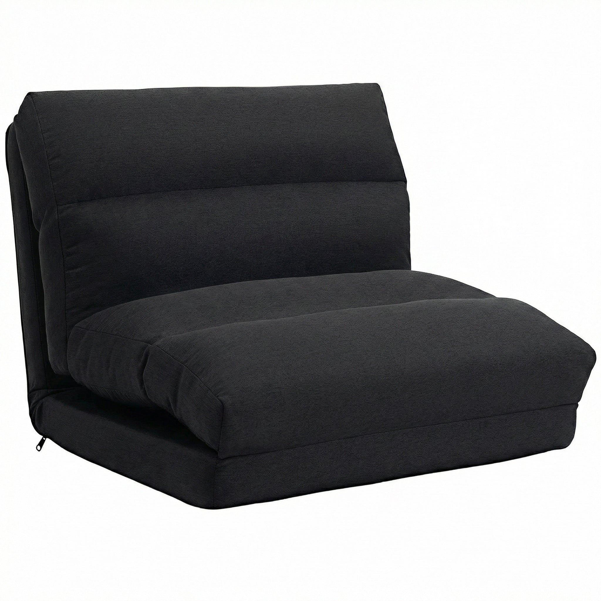 Fauteuil de sol canapé paresseux fauteuil convertible en lit inclinable 90° à 180° tissu - 70 x 72 x 56 cm - noir