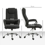 Fauteuil de bureau à roulettes chaise manager ergonomique pivotante hauteur réglable lin noir