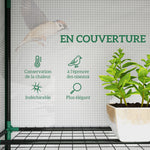 Serre de jardin avec étagères à 3 niveaux serre de balcon 3 portes enroulables zippées 215 x 46 x 151 cm blanc