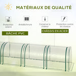 Mini Serre de Jardin Serre à tomates 3L x 1l x 0,8H m Acier PVC 140 g/m² Anti-UV 3 fenêtres Vert et Transparent