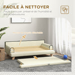 Canapé pour chien chat design scandinave coussin moelleux amovible pieds bois massif 100 x 62 x 32 cm beige