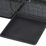 Cage parc enclos rongeurs modulable dim. L 111 x l 75 x H 119 cm 3 niveaux 4 portes fil métallique noir