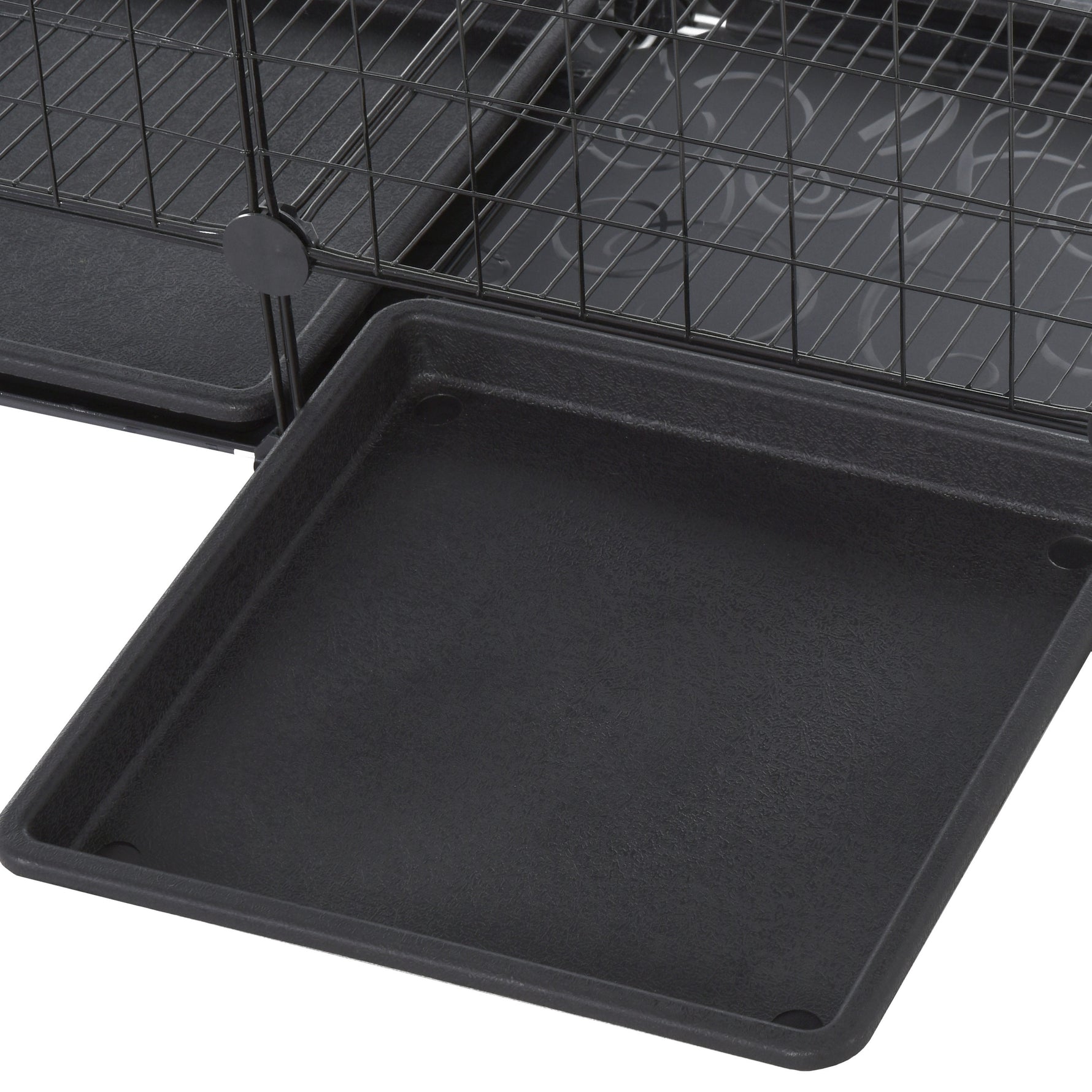 Cage parc enclos rongeurs modulable dim. L 111 x l 75 x H 119 cm 3 niveaux 4 portes fil métallique noir