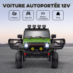 Buggy 4x4 voiture électrique enfant UTV avec télécommande 2.4Ghz 2 moteurs 12 V vert