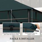 Toile de rechange pour pavillon tonnelle tente toit de remplacement gazebo de jardin tissu polyester 180 g/m²