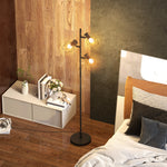 Lampadaire sur pied salon lampe sur pied 3 lumières adaptée aux ampoules E27 (non incluses) 41 x 28 x 169 cm noir