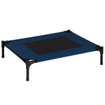 Lit pour chien chat lit de camp grand confort sur pieds tissu oxford textilène micro-perforé 76L x 61l x 18H cm bleu marine noir