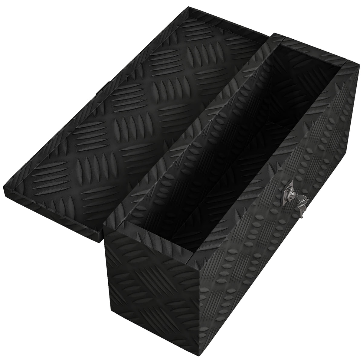 Cassetta portaoggetti - cassetta degli attrezzi in alluminio - chiusura a chiave in alluminio - dim. 50L x 15,5P x 20,5A cm