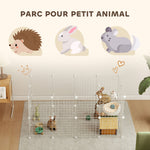 Cage parc clôture pour animaux domestiques enclos pour petits animaux modulable 2 niveaux fil en acier 146x73x73cm blanc