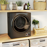 Sèche-linge électrique portable 850W, capacité 33L 4 modes de fonctionnement, acier inoxydable, 49 x 40,5 x 60 cm, noir