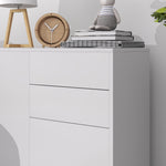 Commode Buffet Meuble de Rangement 2 tiroirs 2 Portes avec étagère 79 x 36 x 74 cm Blanc brillant