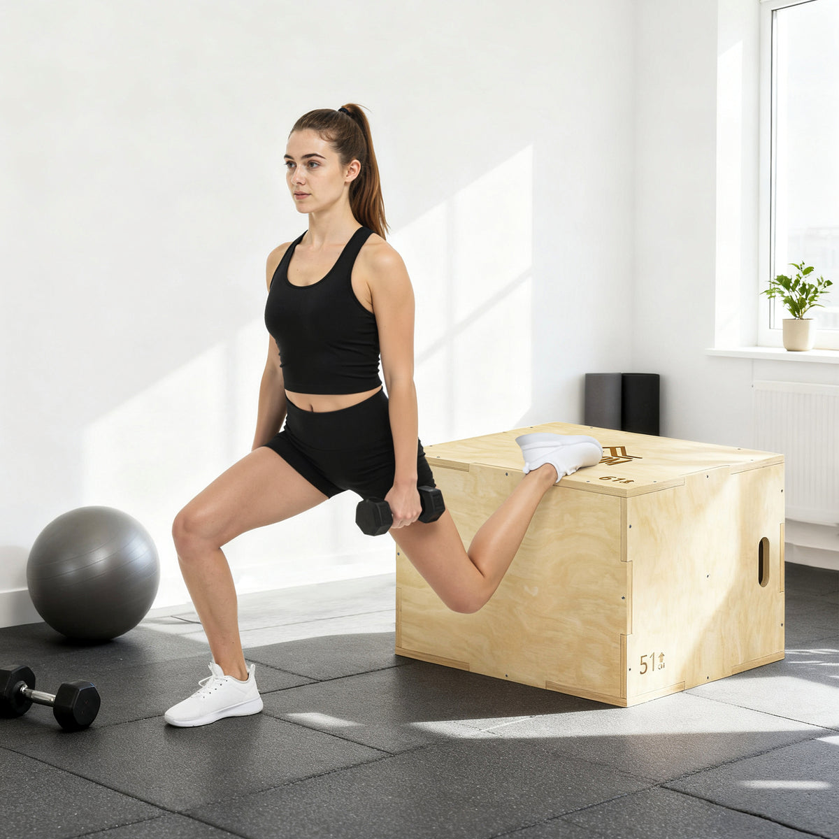 3-in-1 Plyo-Box aus Holz, Plyometrie-Trainingsgerät für Fitness, Krafttraining und Cross-Training, 51/61/76 cm