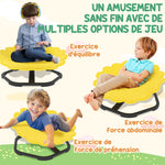 Chaise pivotante sensorielle pour enfant, siège pivotant pour l'entraînement de l'équilibre et de la coordination, jaune
