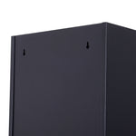 Armoire à casiers à 4 niveaux, casier vestiaire métallique avec 2 portes verrouillables à 2 clés, 38x46x180cm, noir