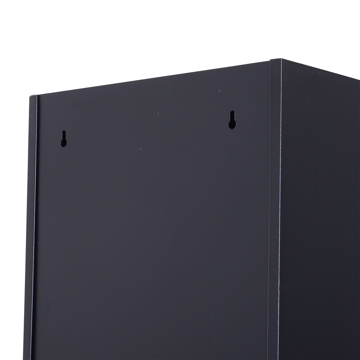 Armoire à casiers à 4 niveaux, casier vestiaire métallique avec 2 portes verrouillables à 2 clés, 38x46x180cm, noir