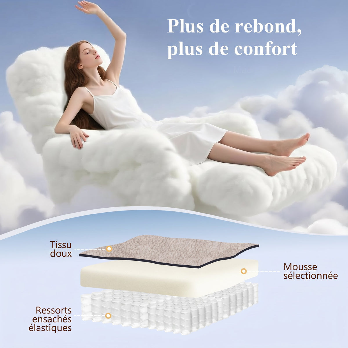 Fauteuil releveur électrique massage par vibrations et chaleur, fauteuil relax électrique en velours, 80x160x82cm, beige