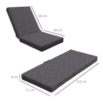 Lot de 2 coussins d'extérieur pour fauteuil chaise à dossier avec attaches rembourrage 8 cm, 112L x 51l cm, gris foncé