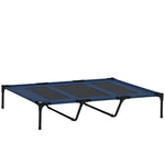 Lit sur pieds XXL pour chien chat lit de camp animal 122L x 92l x 23H cm bleu foncé
