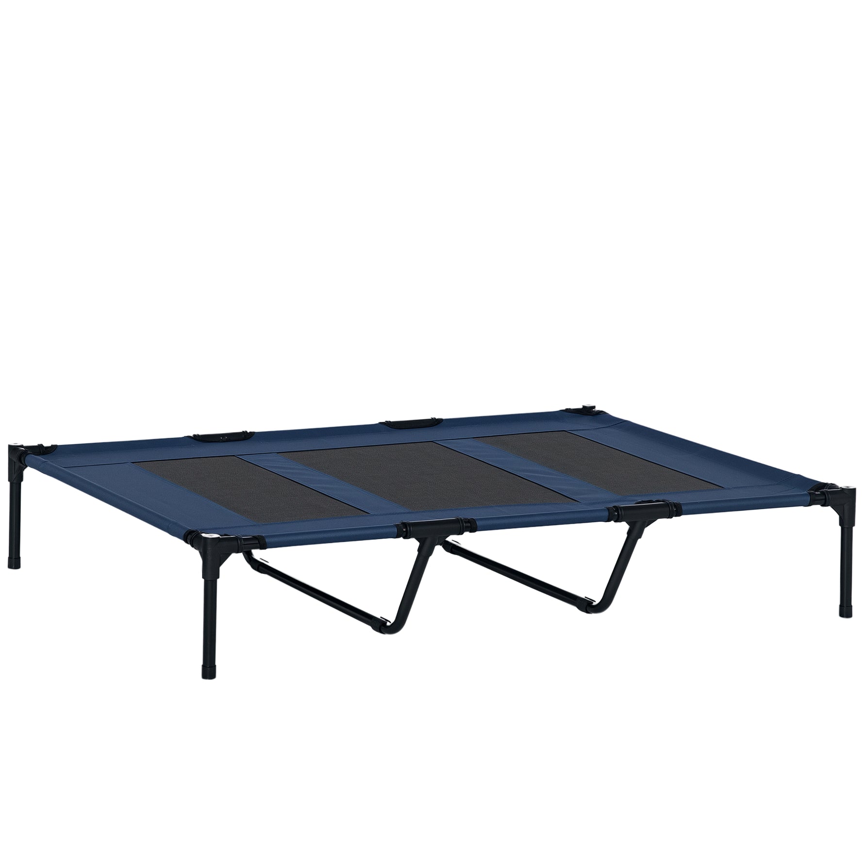 Lit sur pieds XXL pour chien chat lit de camp animal 122L x 92l x 23H cm bleu foncé