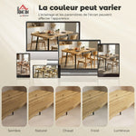 Tavolo da pranzo per 4 persone, 110 x 70 x 75 cm, tavolo da cucina rettangolare, piano spesso effetto legno, rovere