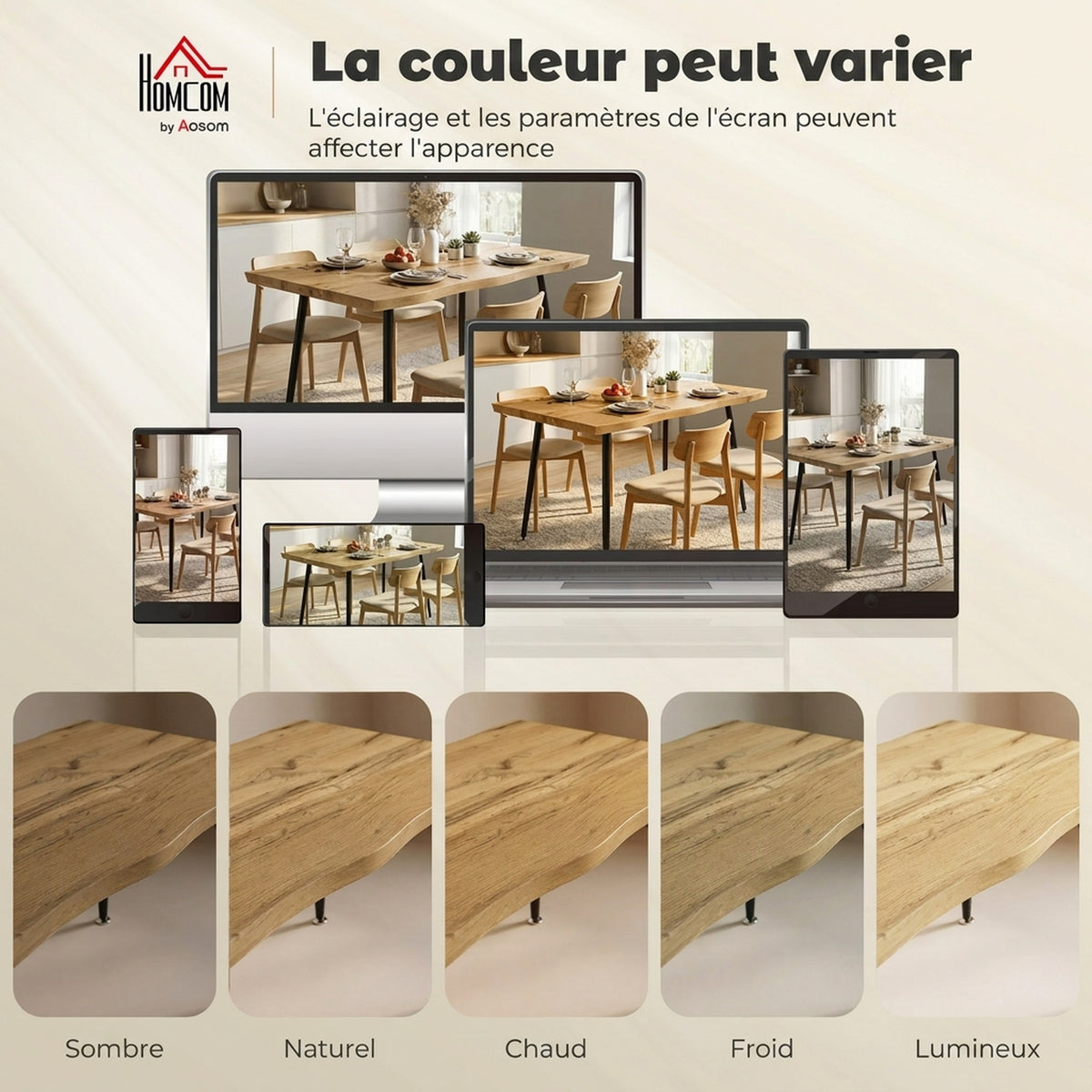 Tavolo da pranzo per 4 persone, 110 x 70 x 75 cm, tavolo da cucina rettangolare, piano spesso effetto legno, rovere