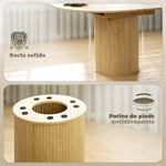 Mesa de comedor extensible, mesa de cocina, para 6 a 8 personas, 110-150 x 75 cm, efecto madera natural
