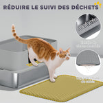 Bac à litière XL en acier inoxydable, maison de toilette pour grand chat, nettoyage facile 60,2 x 40,2 x 29,5 cm, gris