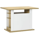 Ilot central cuisine table avec grand plan de travail 4 personnes - dim. 110L x 70l x 75,5H cm
