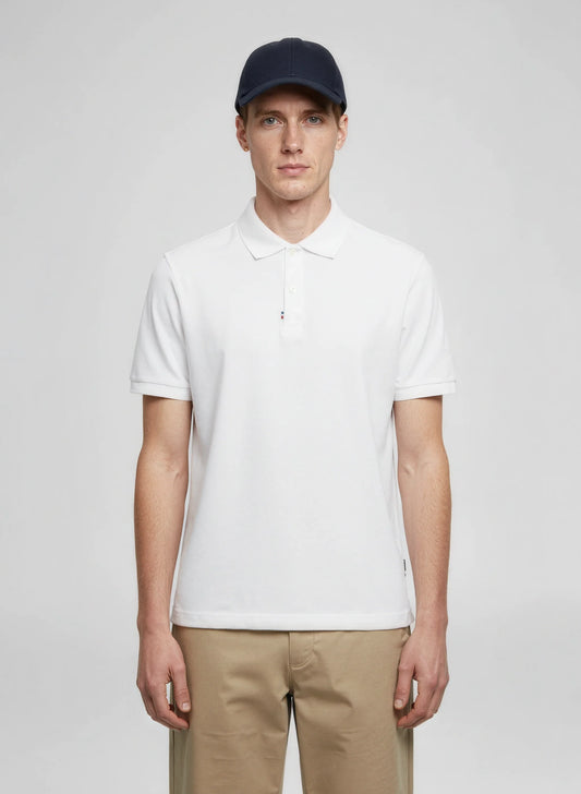 White Organic Cotton Polo – Made in France-0